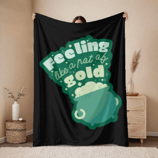 feeling like a pot of gold Throw Blankets
