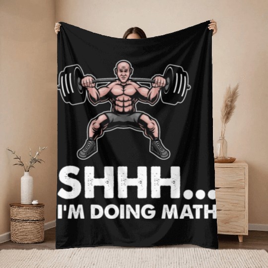Shhh Im Doing Math Gym Fitness Math Lovers Distres Throw Blankets