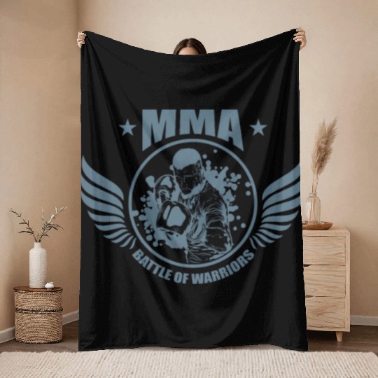 MMA Battle of Warriors Mixed Martial Arts Throw Blankets