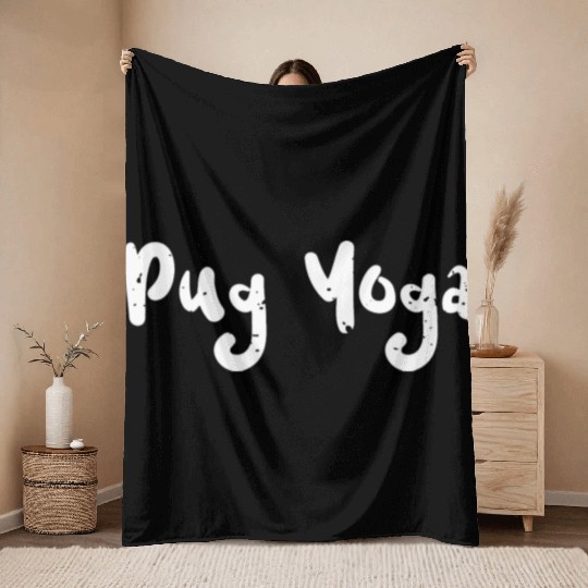Pug Yoga - Workout Throw Blankets
