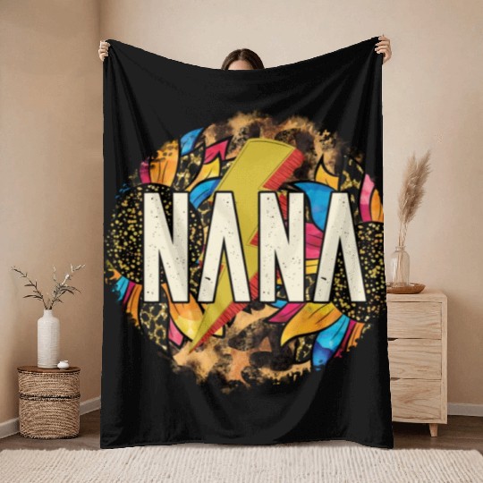 Western Nana Throw Blankets, Nana Sublimation Design, Nan