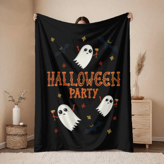 Halloween Party costume Throw Blankets