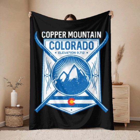 Copper Mountain Colorado Ski Mountains Throw Blankets