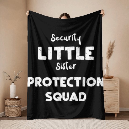 Security Little Sister Protectio... Throw Blankets