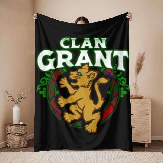 Clan Grant Cute Baby Lion Rampant Kitten Throw Blankets