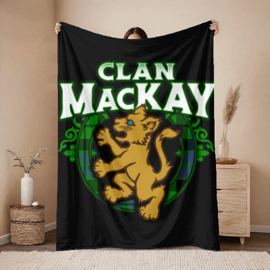 Clan MacKay Cute Baby Lion Rampant Kitten Throw Blankets