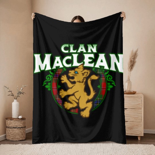 Clan MacLean Cute Baby Lion Rampant Kitten Throw Blankets