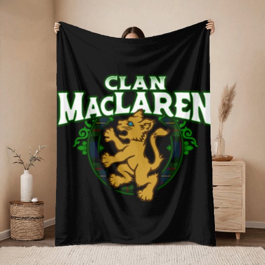 Clan MacLaren Cute Baby Lion Rampant Kitten Throw Blankets