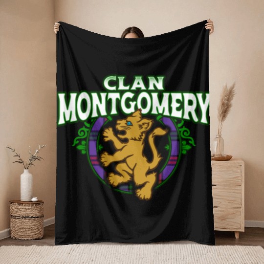 Clan Montgomery Cute Baby Lion Rampant Kitten Throw Blankets
