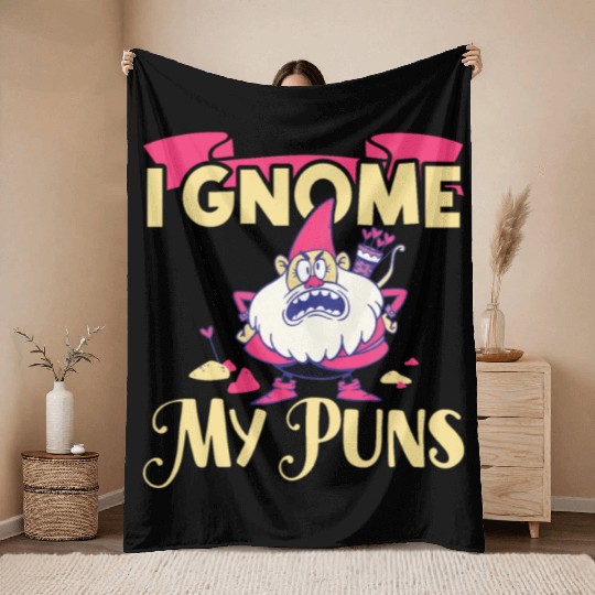 Garden Gnomes Gnome Lover Funny Gnome Gardening Throw Blankets
