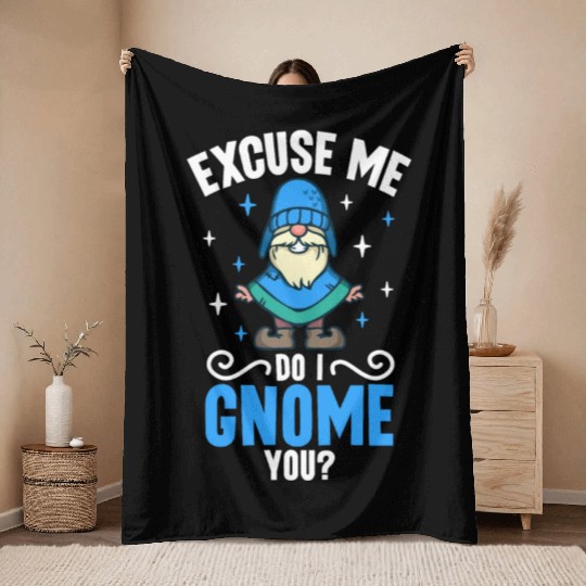 Garden Gnomes Gnome Lover Funny Gnome Gardening Throw Blankets