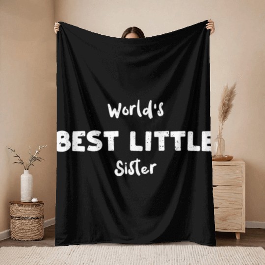 World's Best Little Sister Throw Blankets