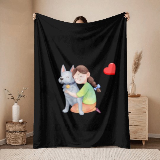 Living With A Dog Hair Throw Blankets