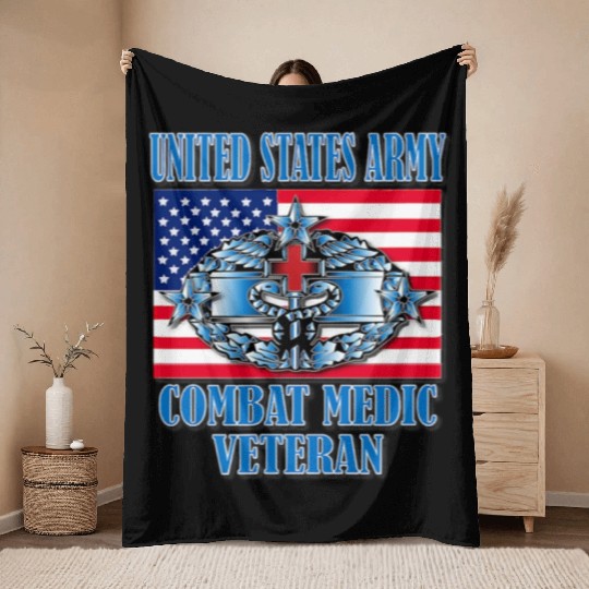 Combat Medic 4th Award Memorable Us Throw Blankets