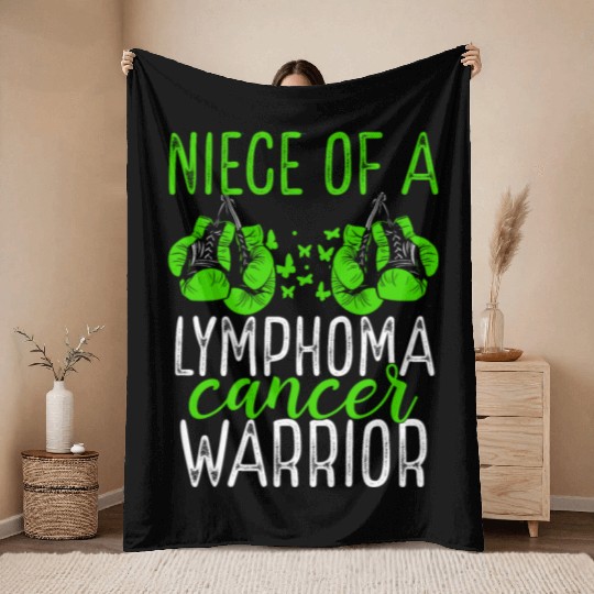 Niece Lymphoma Cancer Awareness Aunt Uncle Throw Blankets