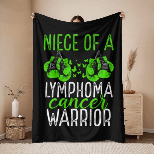 Niece Lymphoma Cancer Awareness Aunt Uncle Throw Blankets
