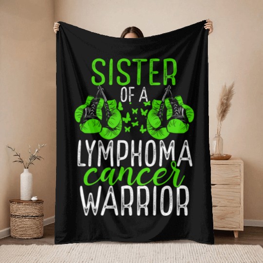 Sister Lymphoma Cancer Awareness Sibling Twin Throw Blankets