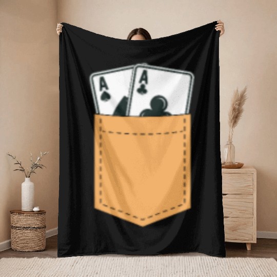 Poker Pocket Throw Blankets
