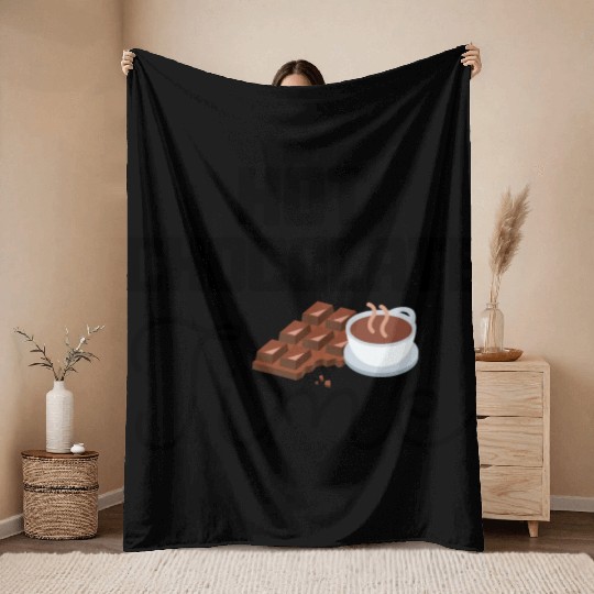 Cute winter quotes - hot chocolate time Throw Blankets