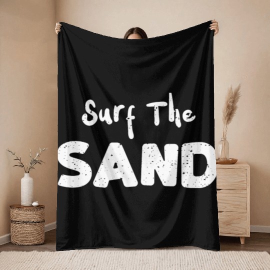 Surf The Sand - Skiing Throw Blankets
