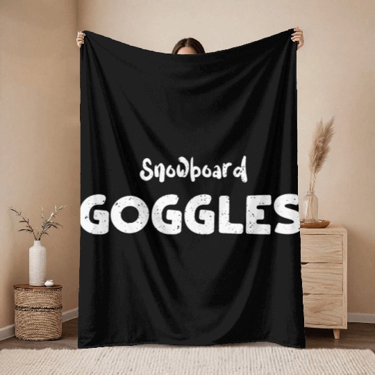 Snowboard Goggles - Skiing Throw Blankets