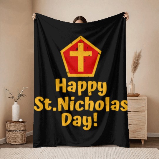 Saint Nicholas Throw Blankets