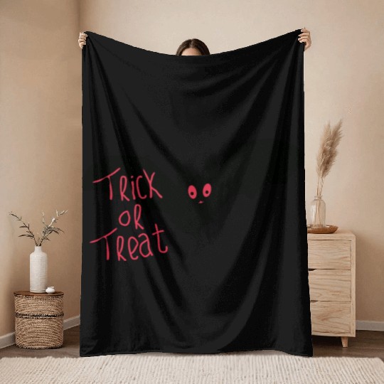 cute bat silhouette for halloween Throw Blankets