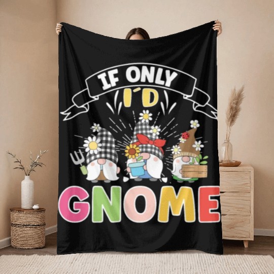 Garden Gnomes Gnome Lover Funny Gnome Gardening Throw Blankets