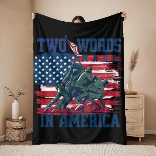 U S Army Veteran Flag 2 Throw Blankets