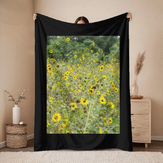 My Photography - Swamp Sunflowers in Texas Throw Blankets