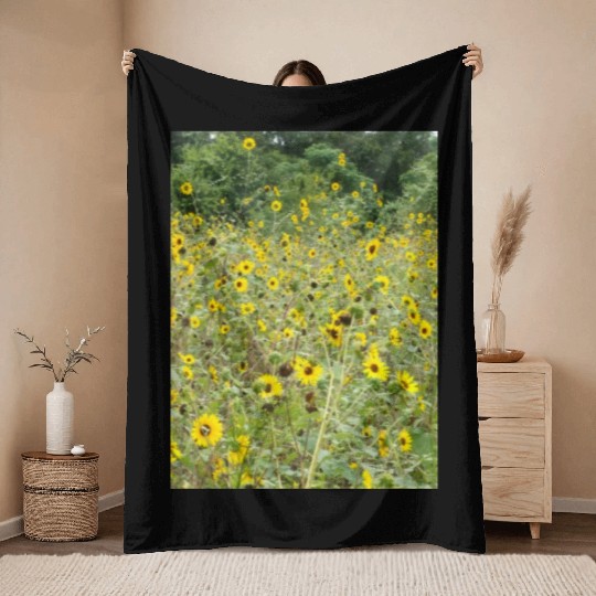 My Photography - Swamp Sunflowers in Texas Throw Blankets