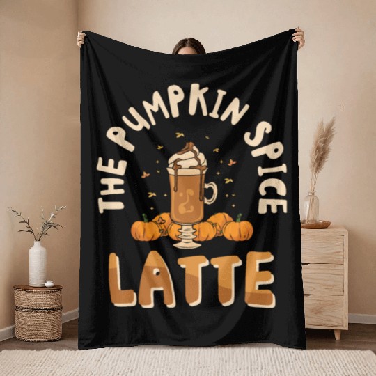 Pumpkin Spice Latte Halloween Coffee Lover Tarot Throw Blankets