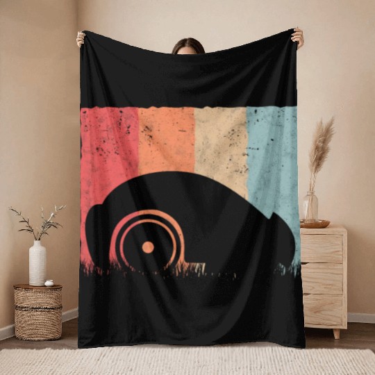 Mähroboter Retro Lawn Robot Vintage Throw Blankets
