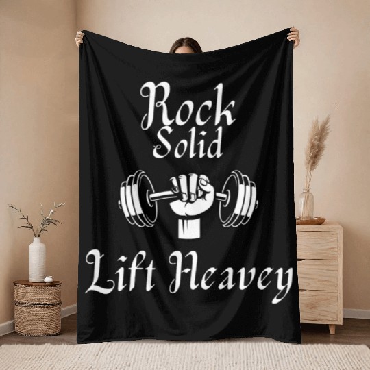 Rock Solid (Gym/weightLlifting) Throw Blankets