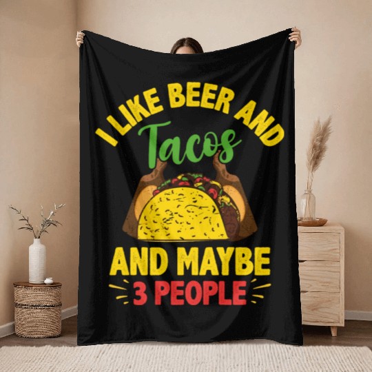 I Like Beer And Tacos Cinco De Mayo Festival Throw Blankets