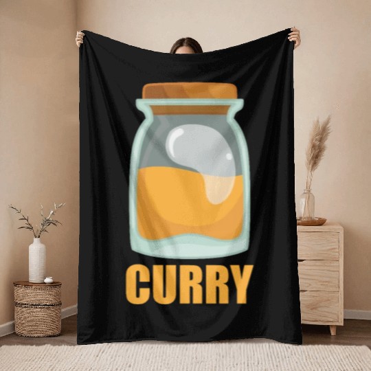 Curry Spice Flavor Food Cooking Throw Blankets