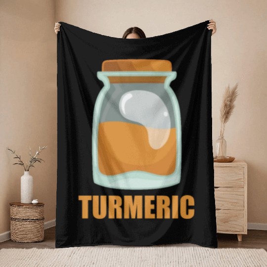 Turmeric Spice Flavor Food Cooking Throw Blankets