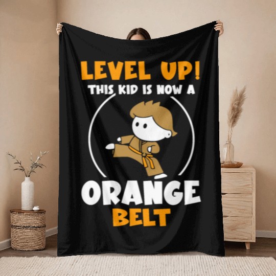 Level Up! This kid is now a green belt Throw Blankets