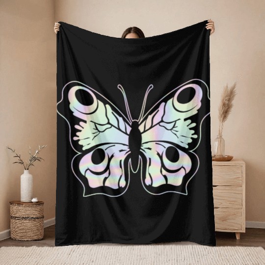 Pastel Butterfly Lover Gardening Throw Blankets