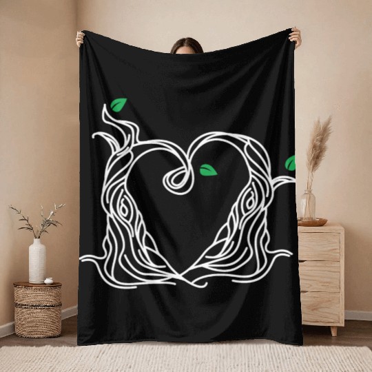 Tree Love Best Friends Heart White Throw Blankets