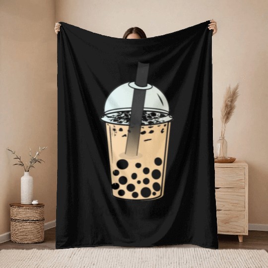 Suck My Balls, Boba Tea, Bubble Tea, Boba Milk Tea Throw Blankets