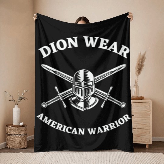 Dion Wear American Warrior Throw Blankets