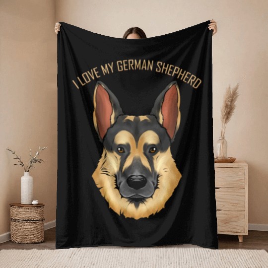 Dog Lover - I Love My German Shepherd Throw Blankets