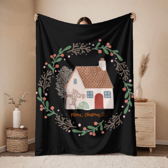 Merry Christmas | Home For The Holidays | Xmas Throw Blankets