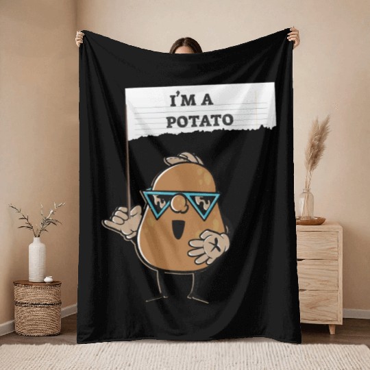 I am a Potato Fries Cute Costume Potatoes Lovers Throw Blankets