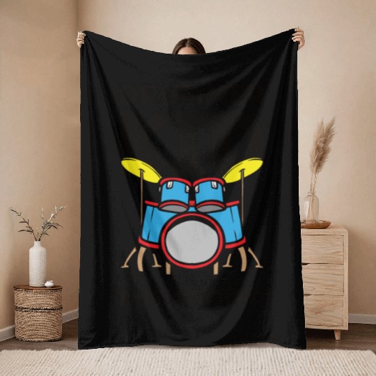 Drummer Drums Music Drum Set Drumming Throw Blankets