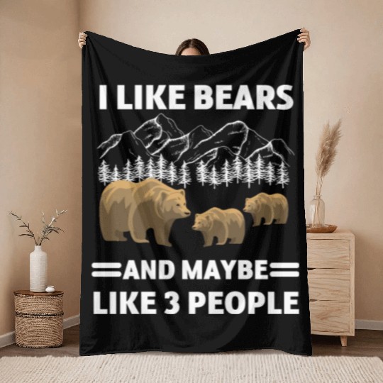 Grizzly Lover Forest Animal Lover Funny Gift Bear Throw Blankets