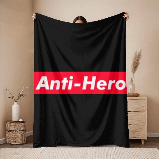 Anti-Hero red boxx Text Gift Music Fan Lover Throw Blankets