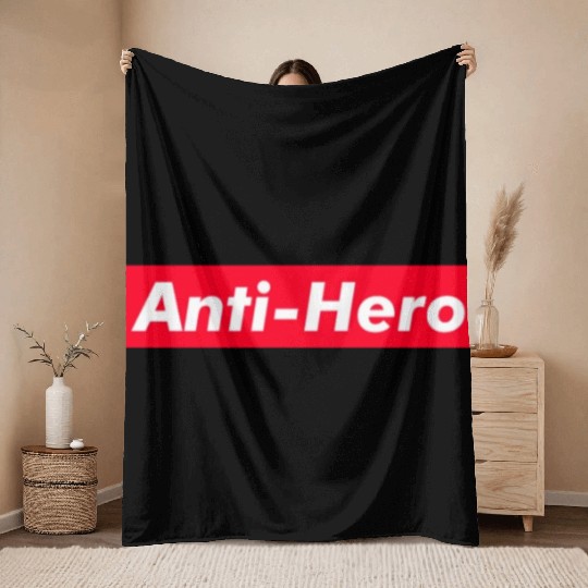 Anti-Hero red boxx Text Gift Music Fan Lover Throw Blankets