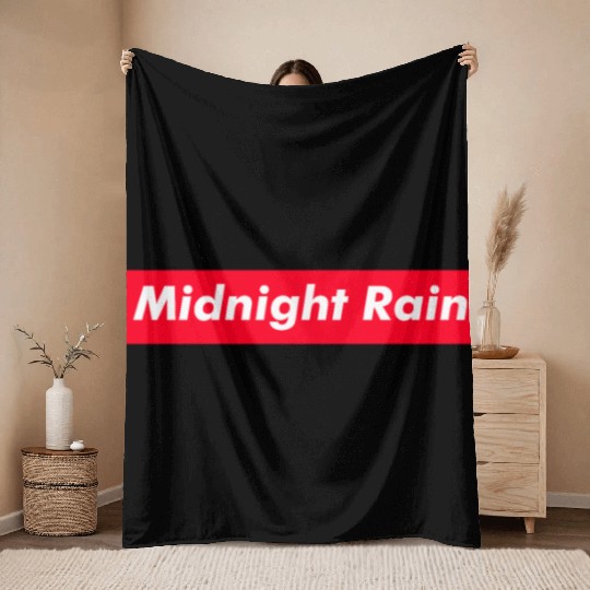 Midnight Rain red boxx Text Gift Music Fan Lover Throw Blankets